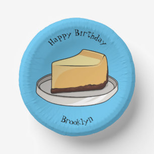 Cheesecake cartoon illustration paper bowls