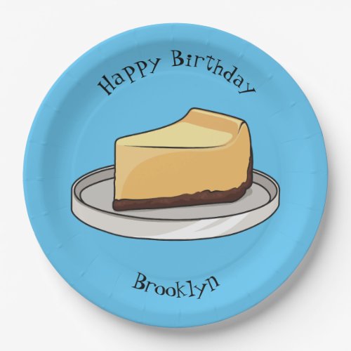 Cheesecake cartoon illustration paper plates