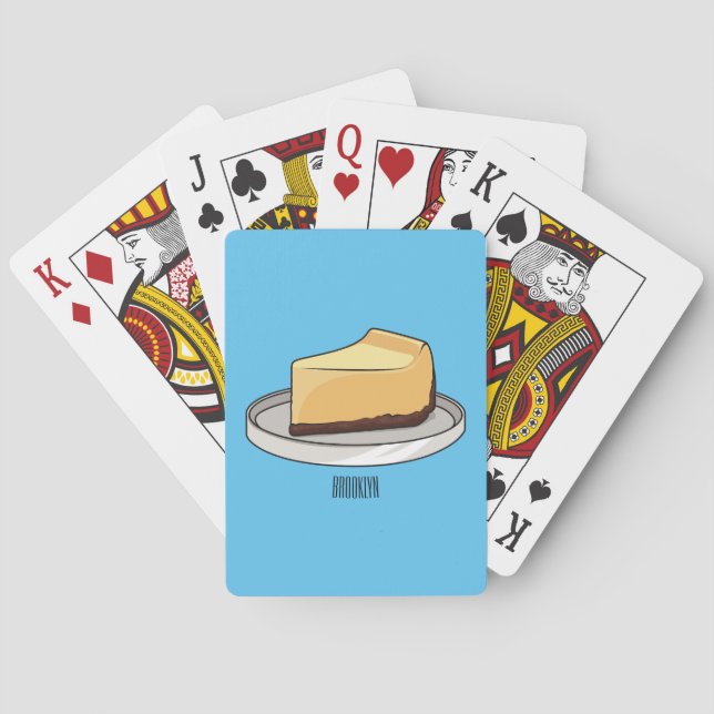 Cheesecake cartoon illustration poker cards (Back)