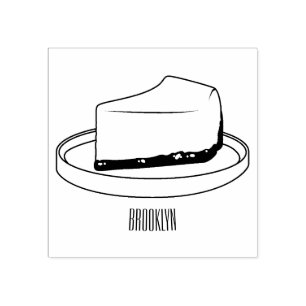 Cheesecake cartoon illustration rubber stamp