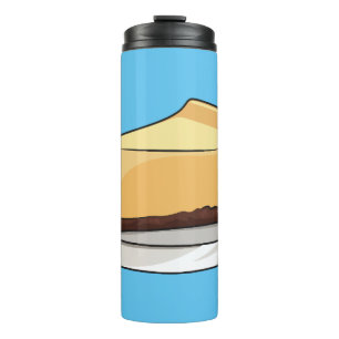 Cheesecake cartoon illustration thermal tumbler