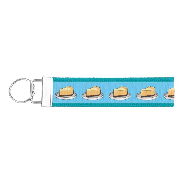 Cheesecake cartoon illustration  wrist keychain (Keys on Left)