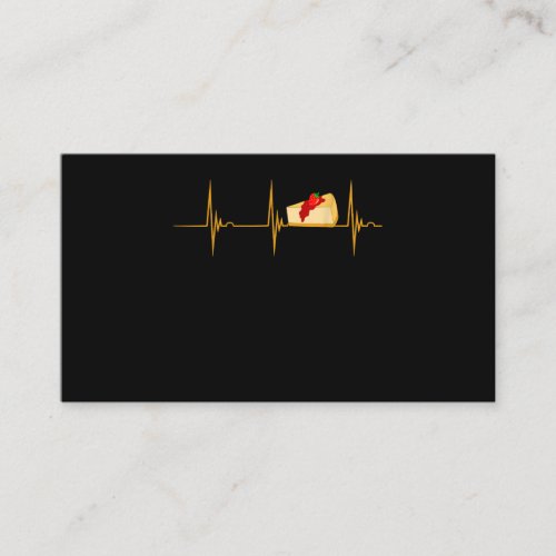 Cheesecake Dessert Cheese Cake Heartbeat Ekg Pulse Business Card