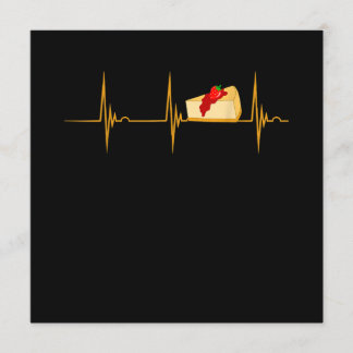Cheesecake Dessert Cheese Cake Heartbeat Ekg Pulse Invitation