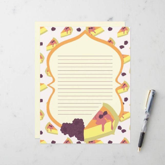 Cheesecake lined stationery paper (Front/Back In Situ)