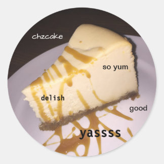 cheesecake meme classic round sticker