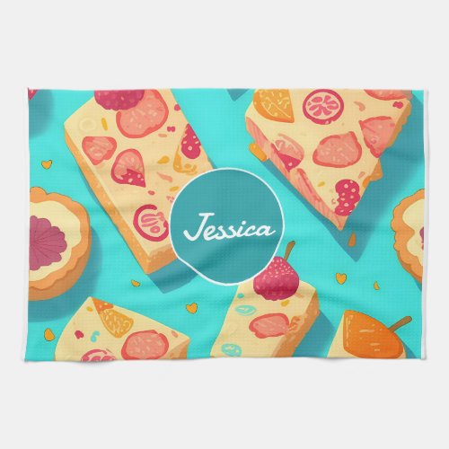 Cheesecake Pastel Colorful Personalized Pattern Kitchen Towel