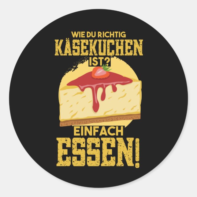 Cheesecake Quark Cake Cheese Gift Classic Round Sticker (Front)