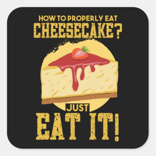 Cheesecake Quark Cake Cheese Gift Square Sticker