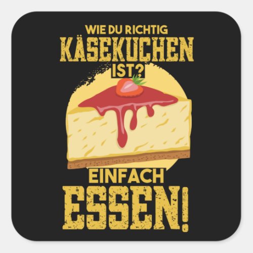 Cheesecake Quark Cake Cheese Gift Square Sticker