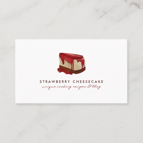 Cheesecake Strawberry Pastry Business Card