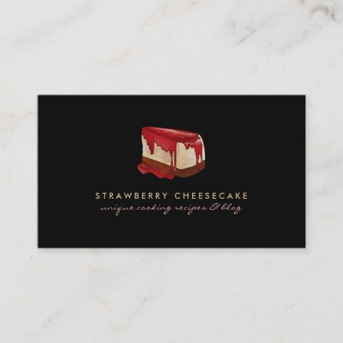 Cheesecake Strawberry Pastry Dessert Business Card