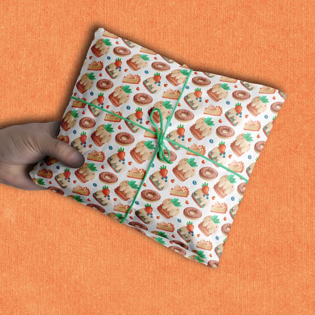 Cheesecakes Cakes and Donuts Pattern Tissue Paper (Creator Uploaded)