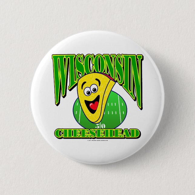 CheeseHead Cartoon 2 Pinback Button (Front)