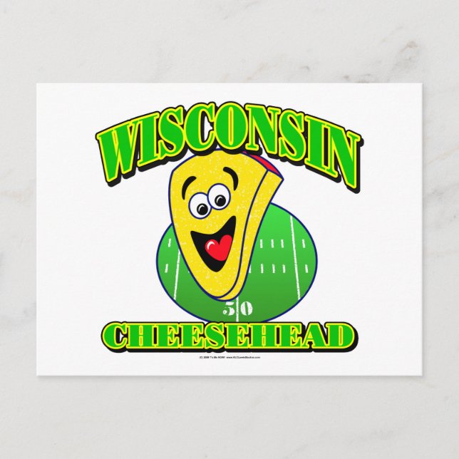 CheeseHead Cartoon Postcard (Front)