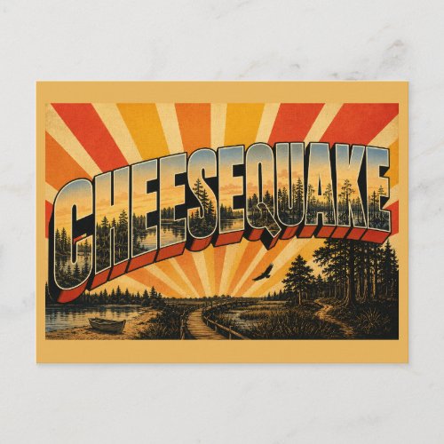 Cheesequake State Park NJ Vintage Travel Art Postcard