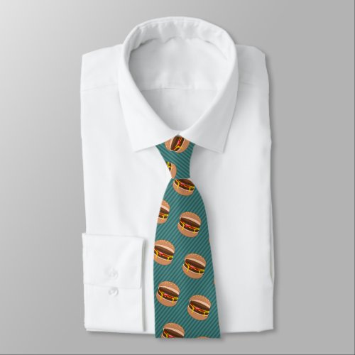 Cheesy Beefburgers _ Fast Food Theme Funny Novelty Tie