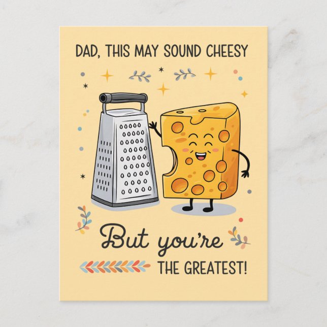 Cheesy Cheese Dad Funny Birthday Father's Day Postcard (Front)