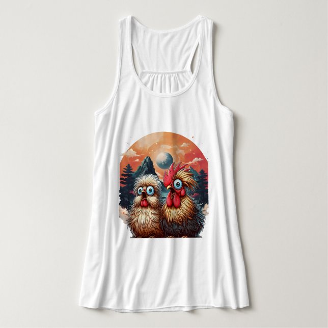 "Cheesy Chicken Mountain Mystery"  Tank Top (Design Front)