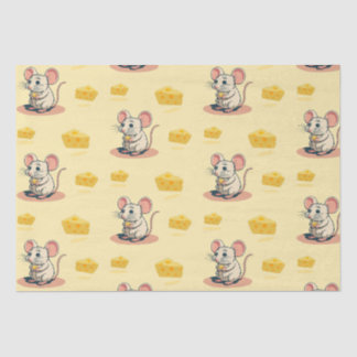 Cheesy Delights: Cute Mouse with Cheese Socks Tissue Paper