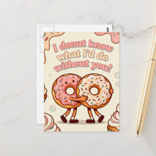Cheesy Donuts Love Postcard