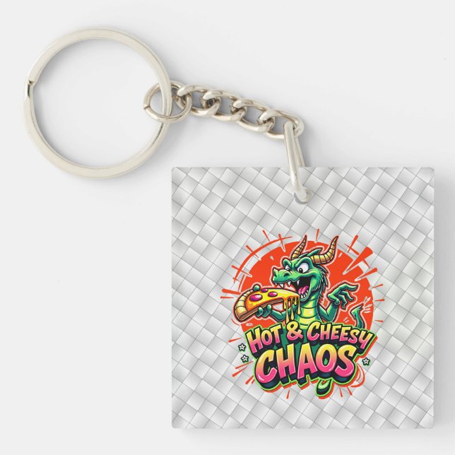 Cheesy Dragon Delight Keychain (Front)