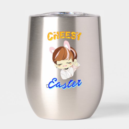 Cheesy Easter Thermal Wine Tumbler