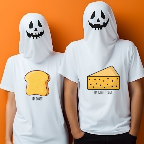 Cheesy Im with toast funny Halloween couples  T_Shirt