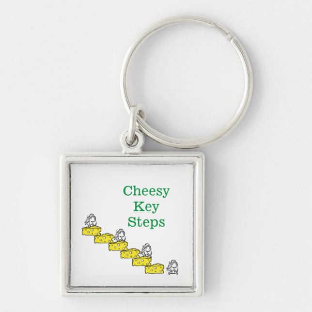 Cheesy Key Steps Open Doors Key Chain (Front)