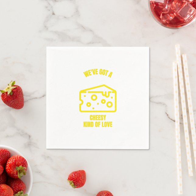 Cheesy kind of love is cheese pun jokes napkins (Insitu)