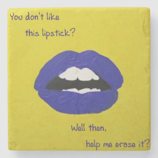 Cheesy Lines for Valentine's Stone Coaster