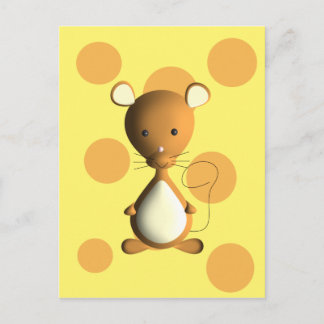 Cheesy little mouse postcard