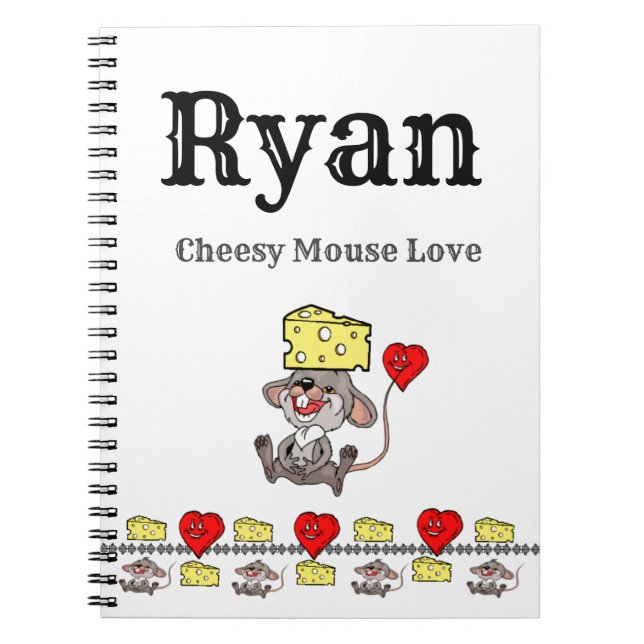 Cheesy Mouse Love  Wrapping Paper Notebook (Front)