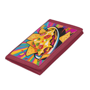 Cheesy Nachos Explosion Pattern Trifold Wallet