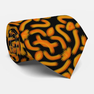 Cheesy Noodle Doodle Art Mirrored Image Pattern Neck Tie