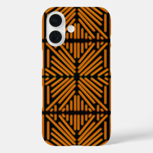 Cheesy Noodle Doodle Art Symmetrical Lined Pattern iPhone 16 Case