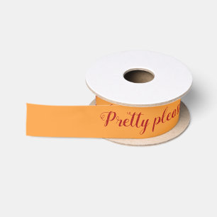 Cheesy Orange Personalized Message Satin Ribbon