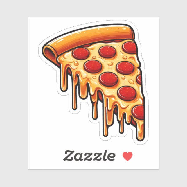 Cheesy Pepperoni Pizza Sticker (Sheet)