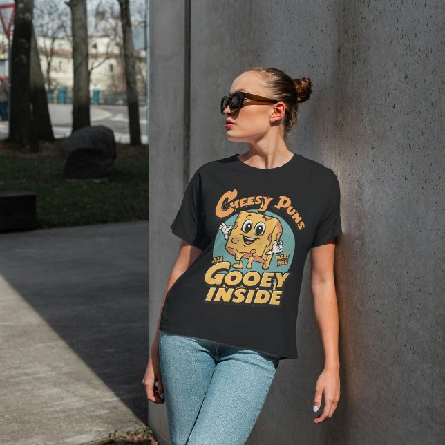 Cheesy Puns Make Me All Gooey Inside –Funny Cheese Tri-Blend Shirt (Creator Uploaded)