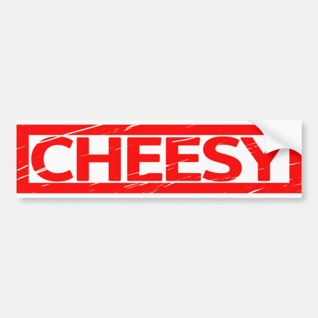 Cheesy Stamp Bumper Sticker (Front)