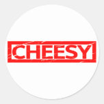 Cheesy Stamp Classic Round Sticker