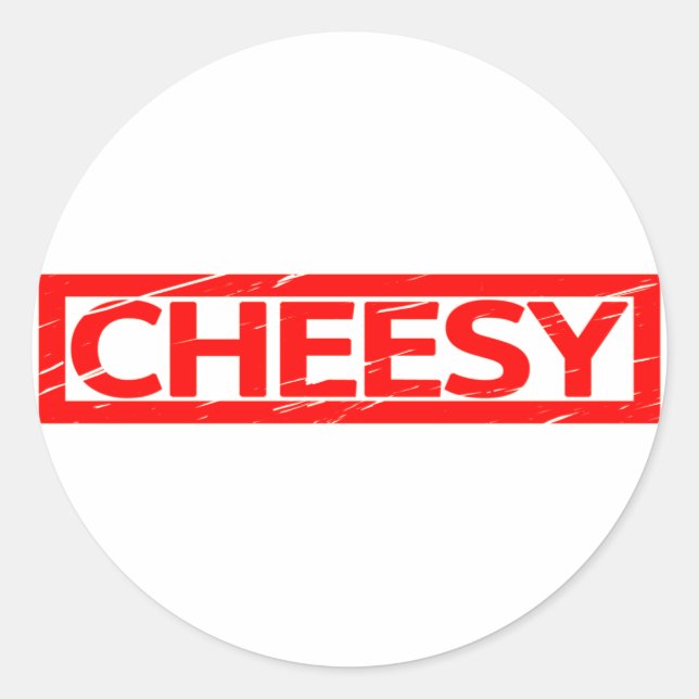 Cheesy Stamp Classic Round Sticker (Front)
