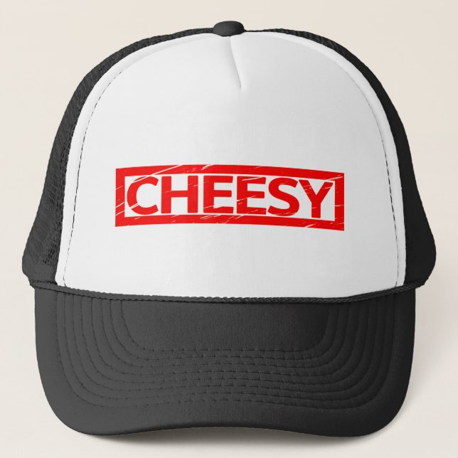 Cheesy Stamp Trucker Hat (Front)