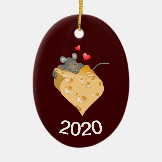 Cheesy Valentine Ceramic Ornament (Front)