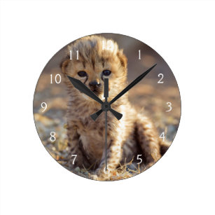 3136 Home Décor 10.5" MOTHER AND BABY CHEETAH CLOCK Large 10.5" Wall Clock 