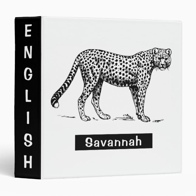 Cheetah 3 Ring Binder (Front/Spine)