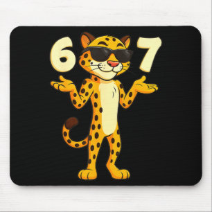 Cheetah 67 Meme Funny Kids Teens Gen Alpha Slang 6 Mouse Pad
