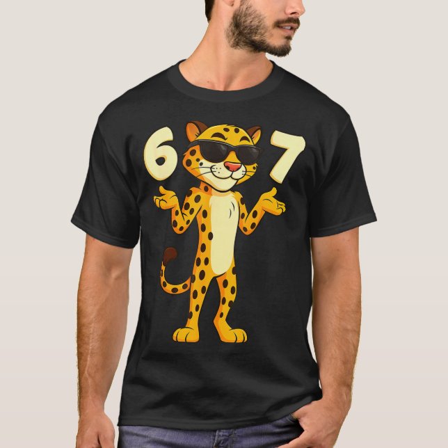 Cheetah 67 Meme Funny Kids Teens Gen Alpha Slang 6 T-Shirt (Front)