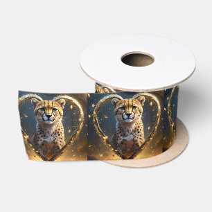 Cheetah: A Golden Love Heart Satin Ribbon