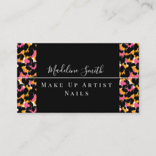 Cheetah Abstract Pink Makeup Artist Business Card